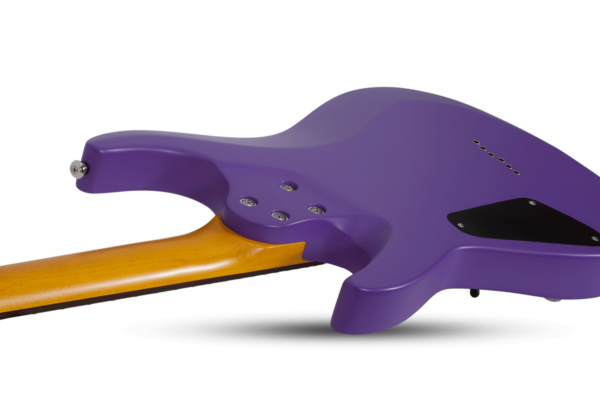 Schecter C-6 Deluxe Satin Purple -sähkökitaran body takaa.