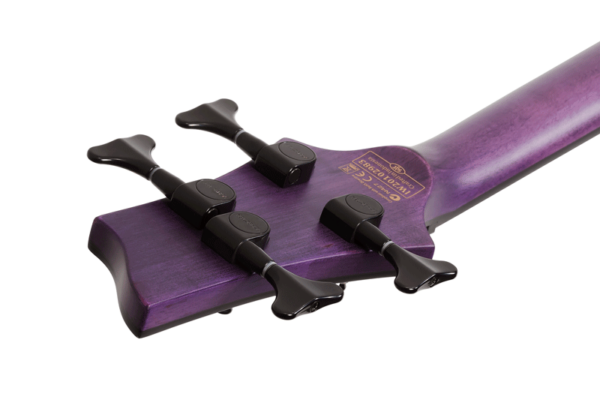 Schecter C-4 GT Satin Trans Purple -bassokitaran lapa takaa.